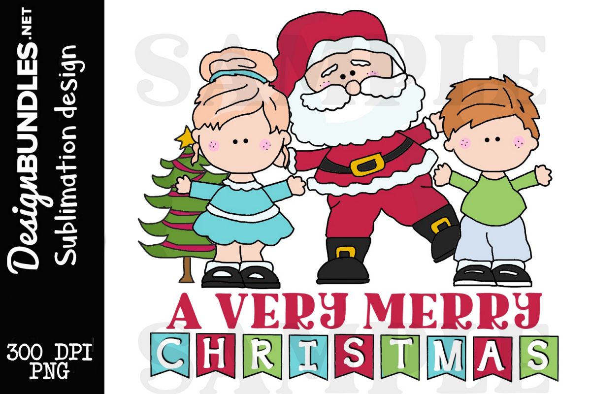A Very Merry Christmas Sublimation Design example image 1