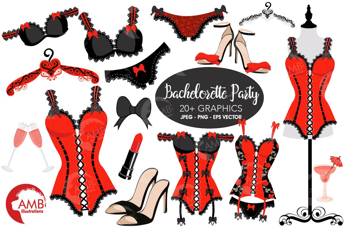 Bachelorette Party, Lingerie Clipart-AMB-2208 example image 1