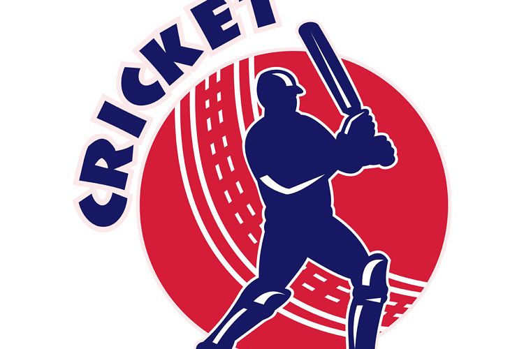 cricket sports batsman batting retro example image 1