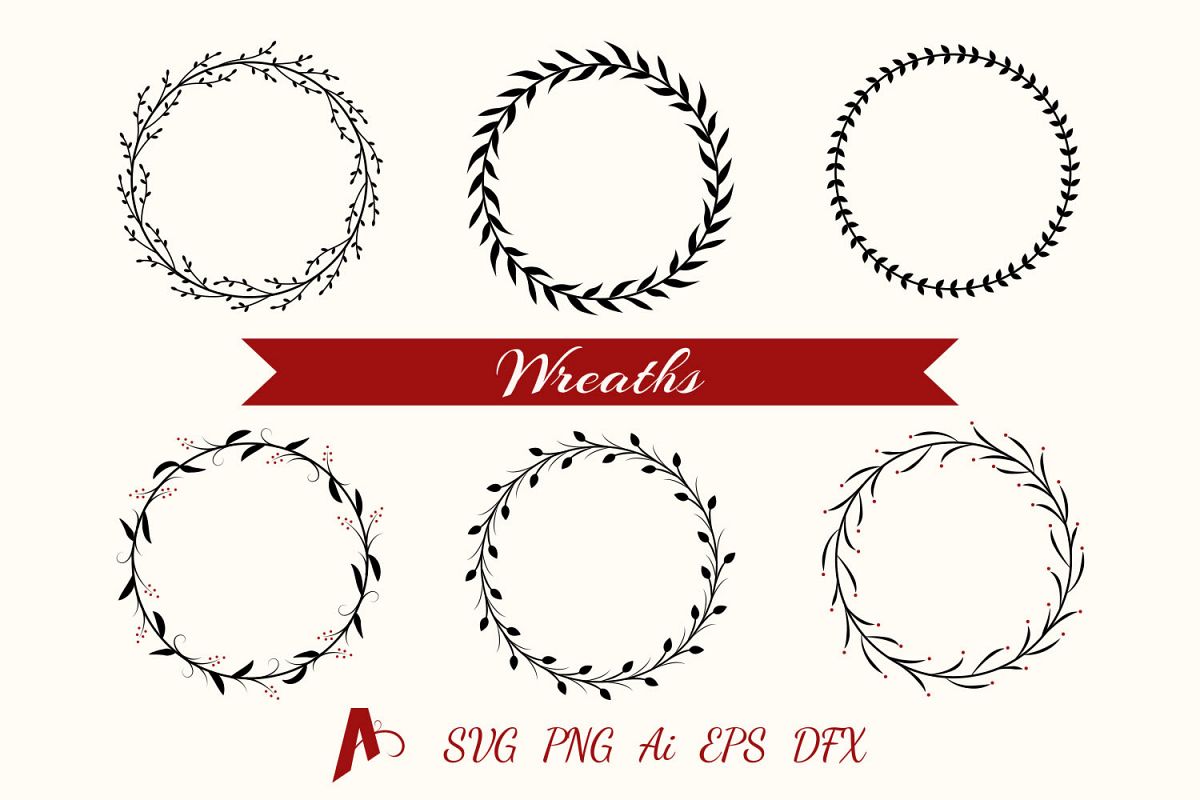 Decorative Wreaths. Floral frames vector elements. example image 1