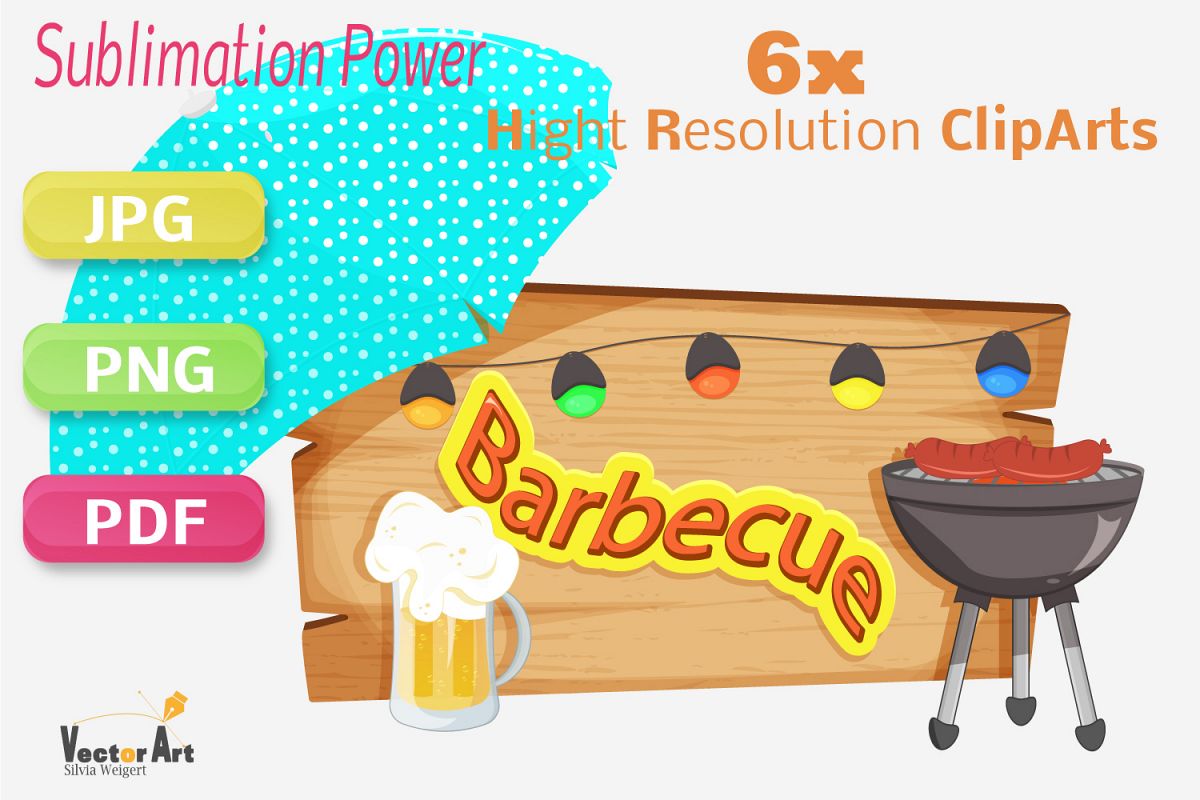 Barbecue - Craft Bundle for Sublimation and Scrapbooking example image 1