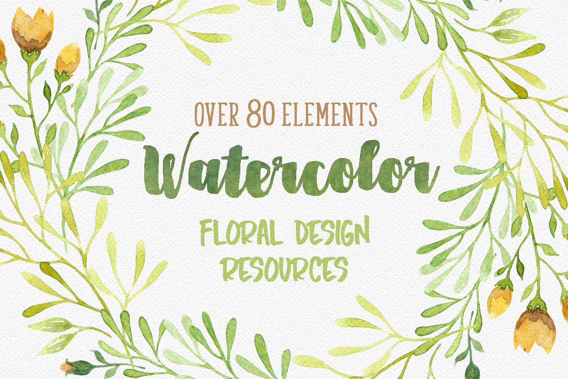 Watercolor floral design resources example image 1