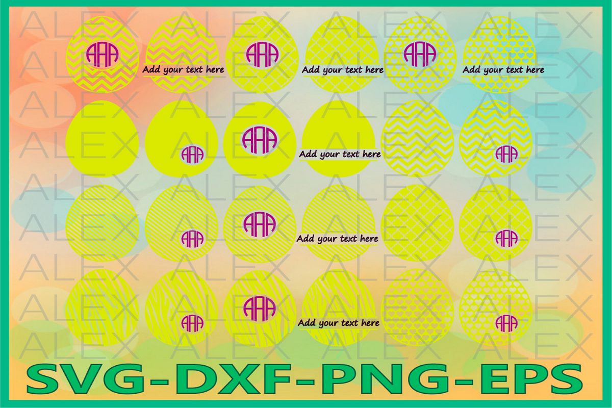 Easter Egg Svg, Easter Egg Split-Monogram Svg, Egg Svg Files example image 1