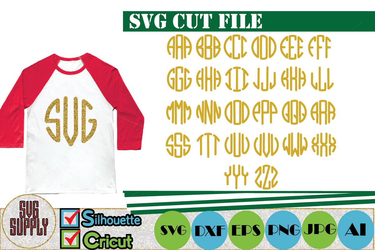 Golden Monogram Alphabet SVG Cut File example image 1