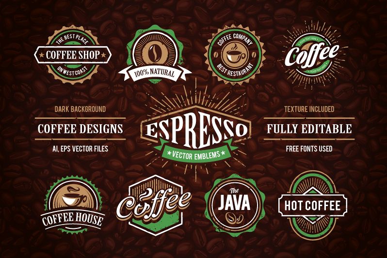 Retro Coffee Emblems #1 example image 1