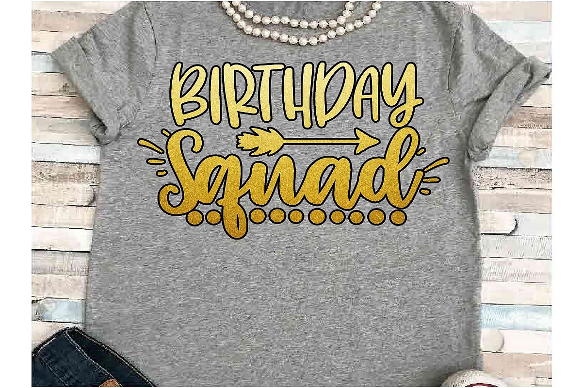 Birthday SVG DXF JPEG Silhouette Cameo Cricut Squad group example image 1