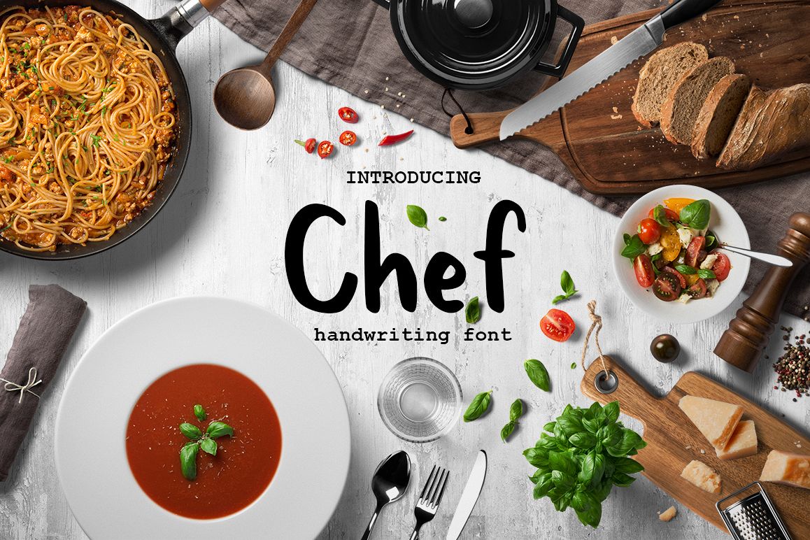 Chef handwritten brush font example image 1