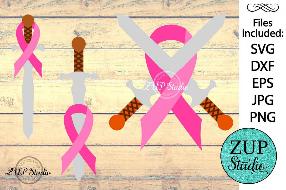 Breast Cancer Ribbon cutting files svg 8 example image 1