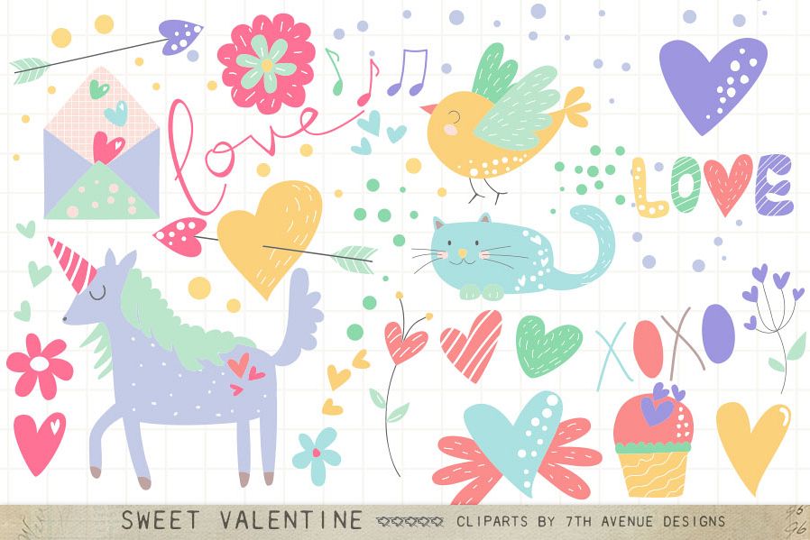 Sweet Valentine Cliparts example image 1