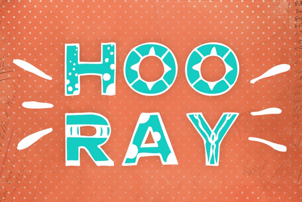 Hooray! Hand drawn font example image 1