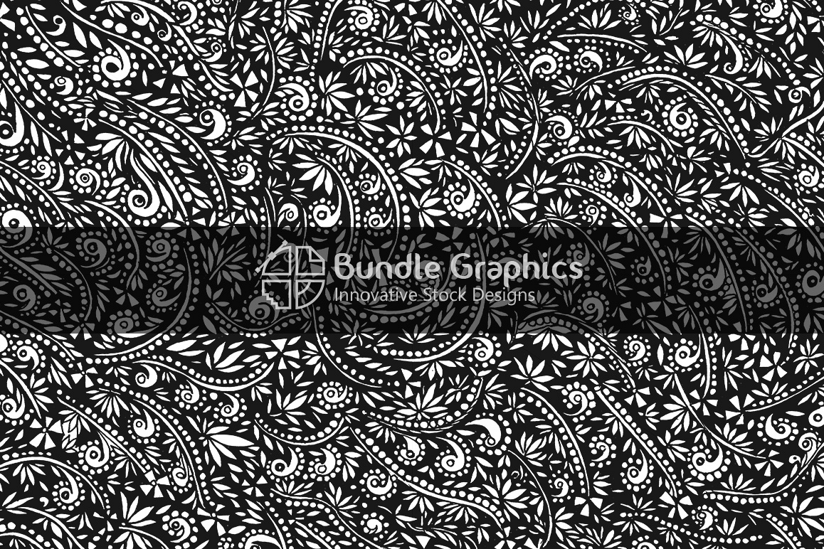 Decorative Nature Background - Black Pen & Ink Handmade Graphics example image 1
