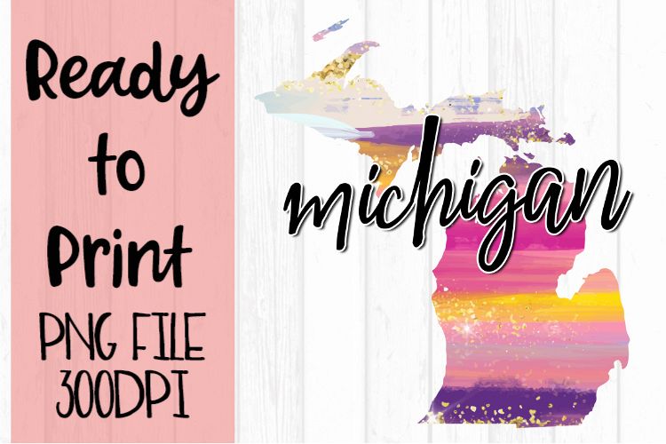 Michigan Painted States Ready to Print example image 1