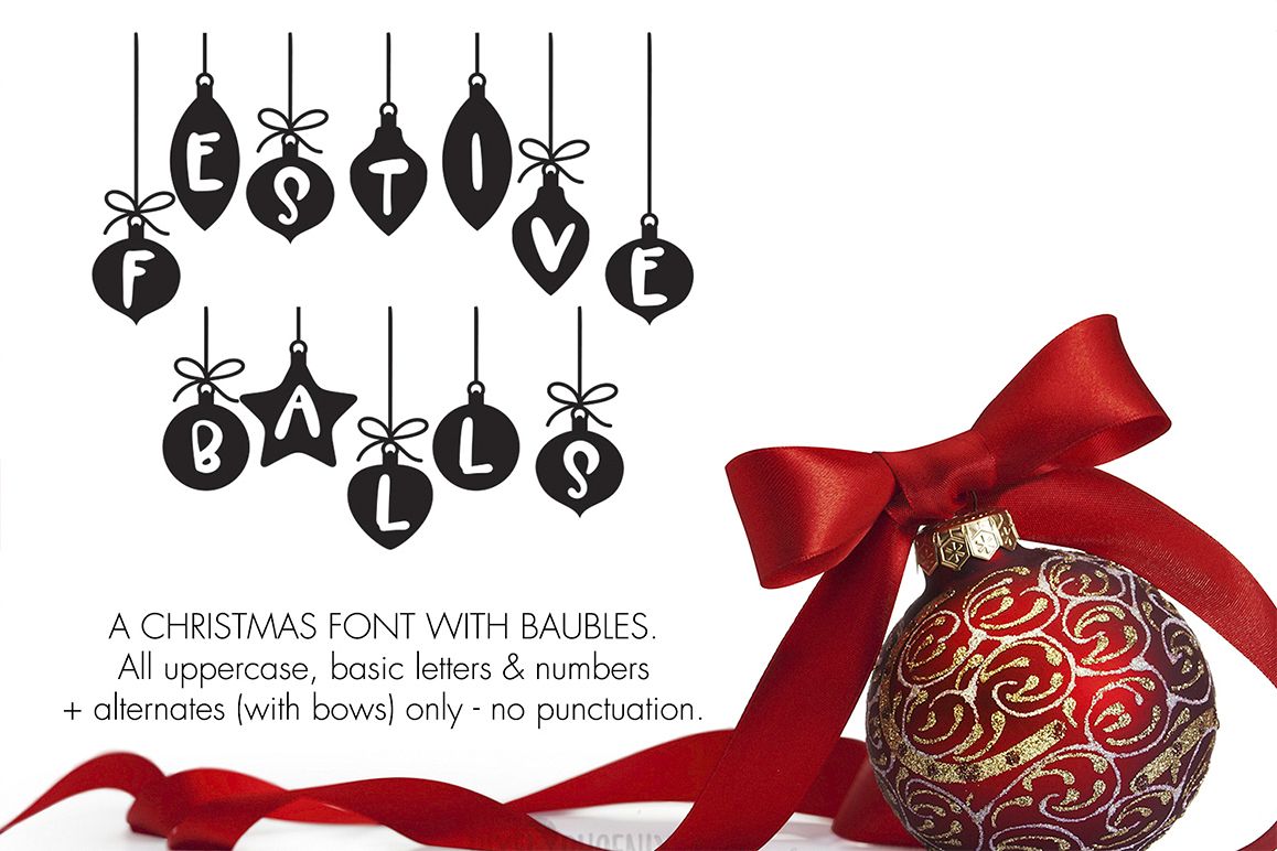 Christmas Font - Festive Balls example image 1