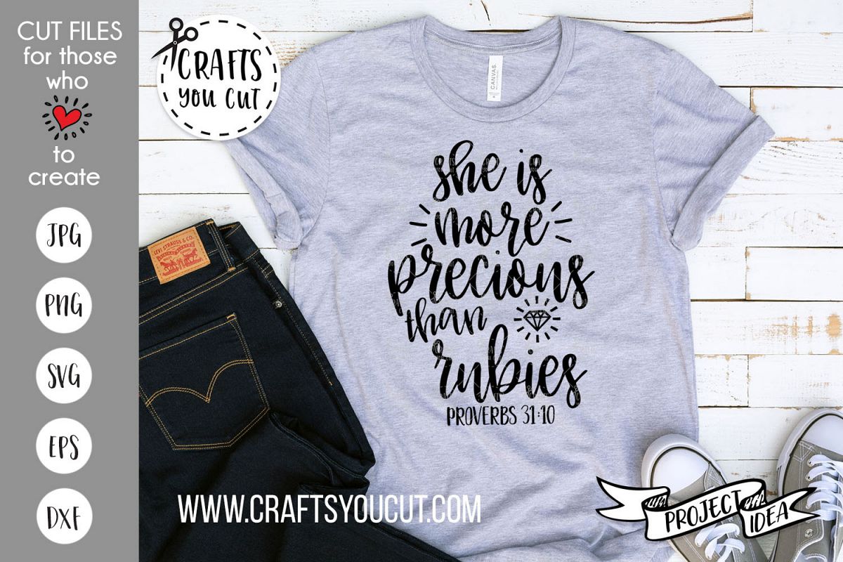 She Is More Precious Than Rubies - A Christian SVG Cut File example image 1