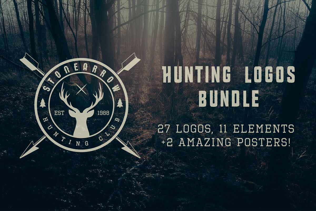 Vintage Hunting Emblems Bundle example image 1