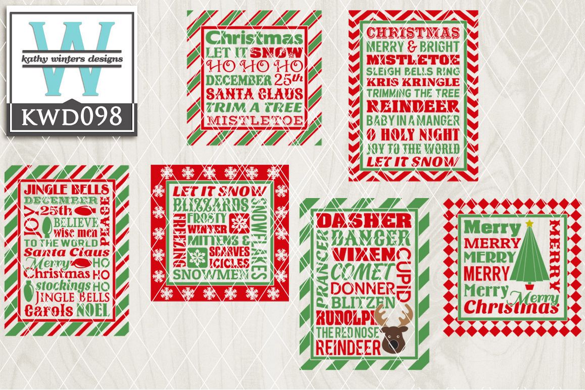 Christmas Cutting File KWD098 example image 1