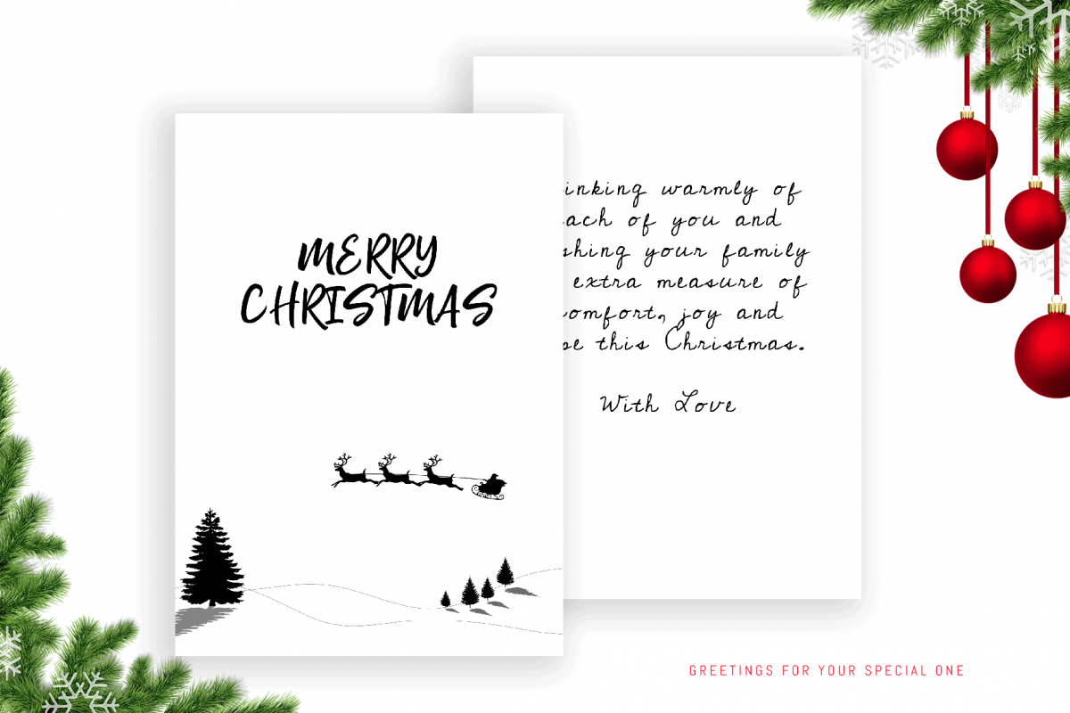 Christmas personalised greeting card for special one example image 1