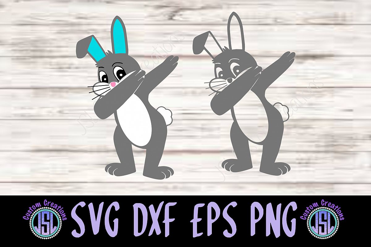 Download Dabbing Bunny | Set of 2 Bundle | SVG DXF EPS PNG Cut File