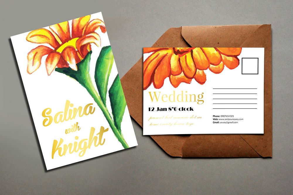 Wedding Invites Double Sided example image 1