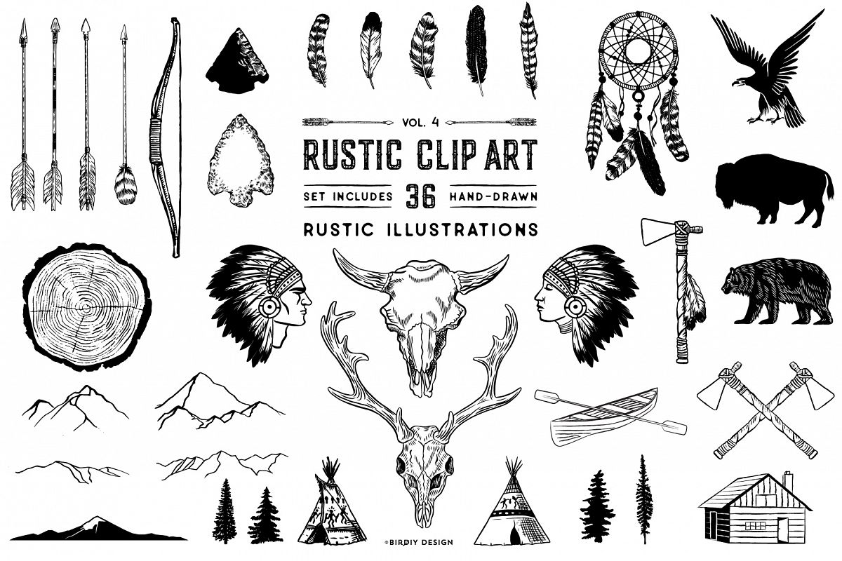 Rustic Clip Art Volume 4 example image 1
