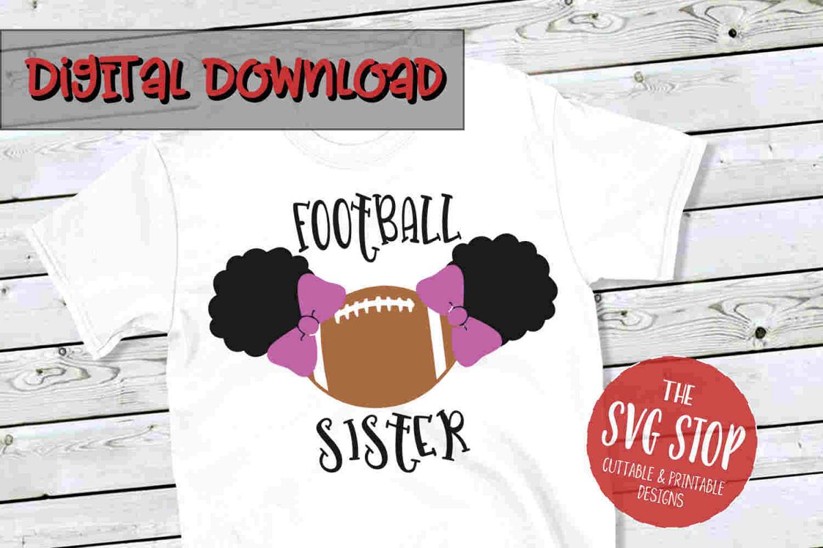 Pigtail Puffs Football Sister -SVG, PNG, DXF example image 1