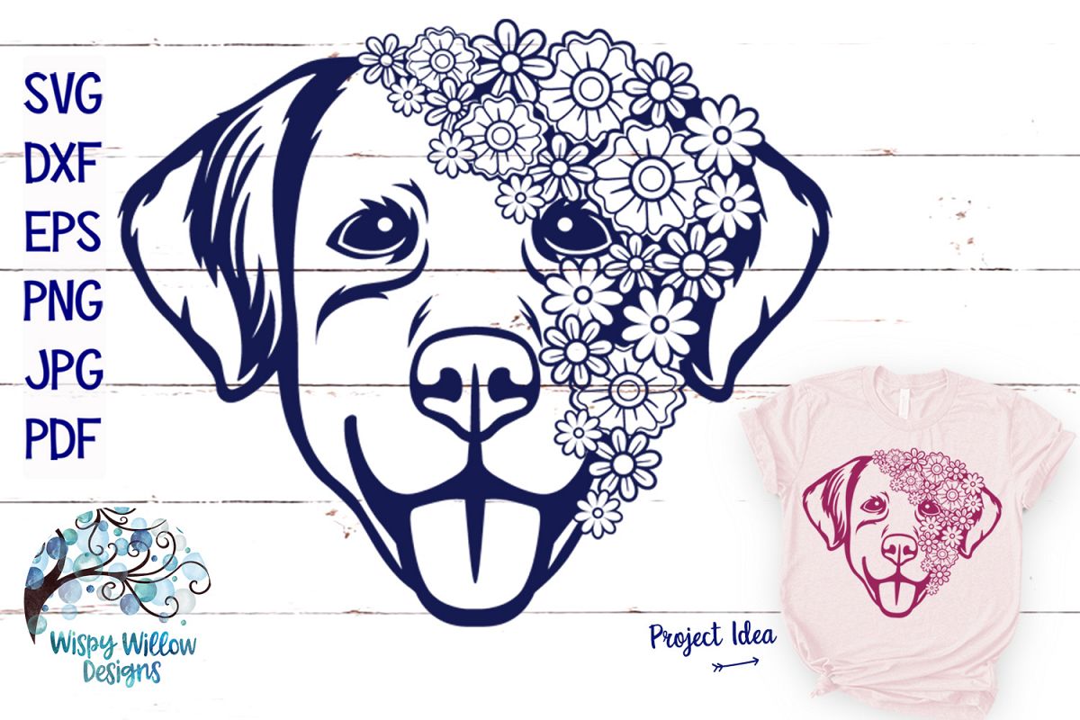 Download Floral Dog SVG | Dog Mandala Zentangle SVG Cut File