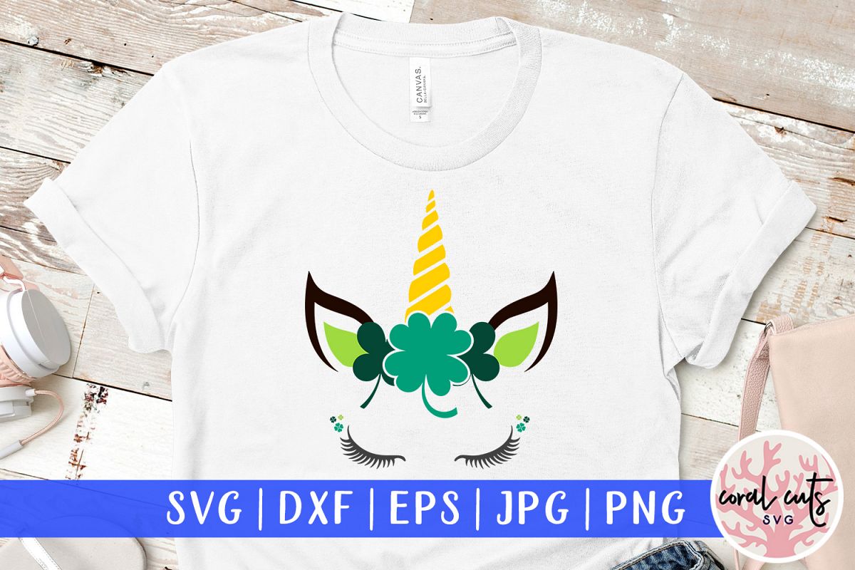 St. Patrick's Day Unicorn - St. Patrick's Day SVG EPS DXF example image 1