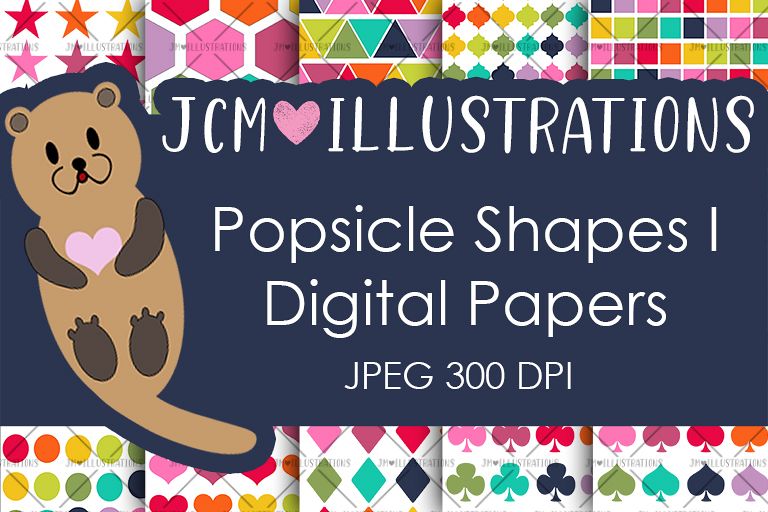 Popsicle Shapes I - Digital Papers - Digital Scrapbooking example image 1