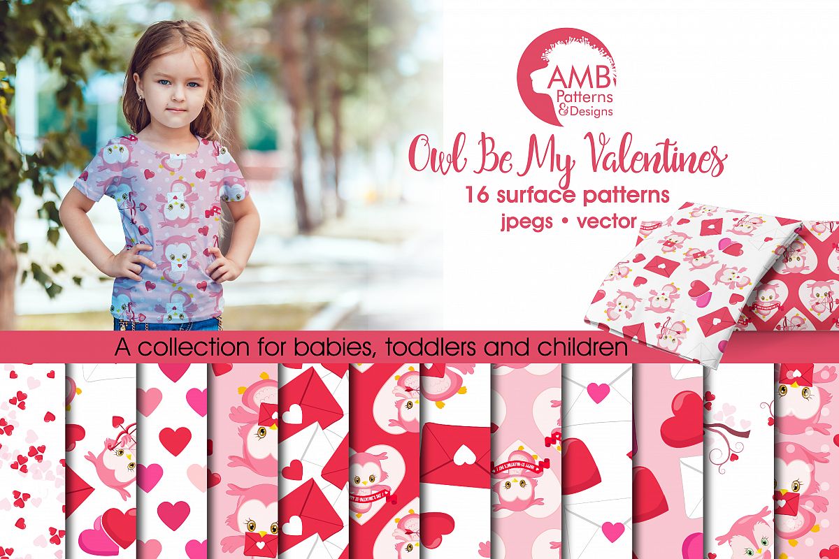 Valentine Digital Papers, Heart Digital Papers, Valentines Day Papers, Commercial Use, Scrapbook, Backgrounds, AMB-1181 example image 1