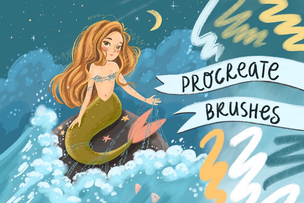 Brushes procreate. Texture paints example image 1