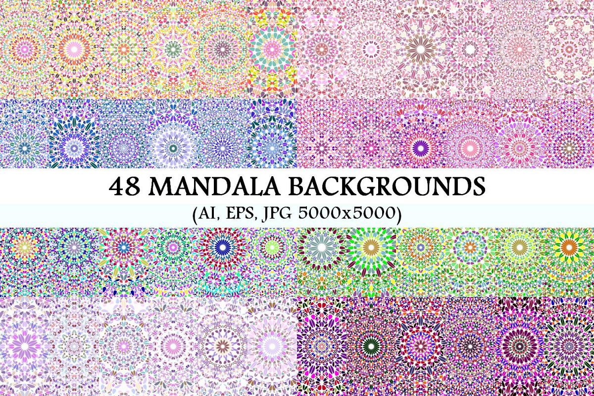 48 Floral Mandala Backgrounds example image 1