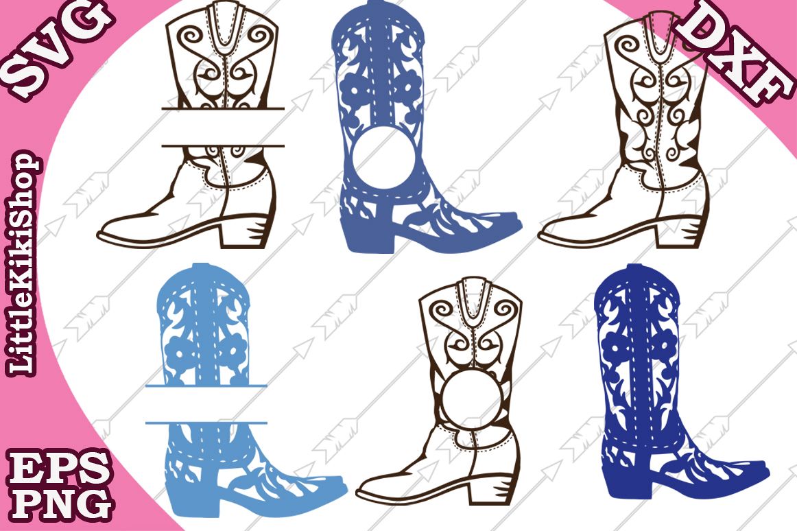 Cowboy Boots Svg,Cowboy Monogram, Western Svg,Boot Monogram example image 1