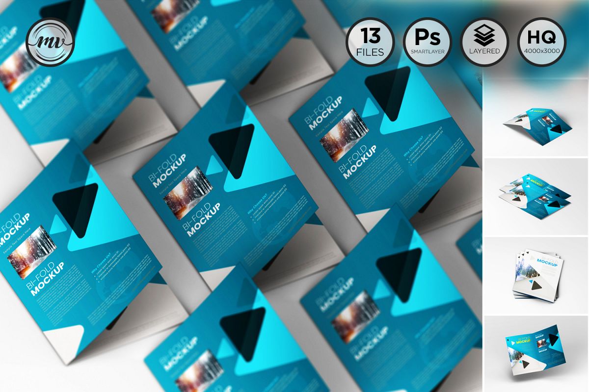 A4 Bifold Mockups V2 example image 1
