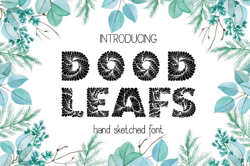 Doodleaf hand drawn decorative font example image 1