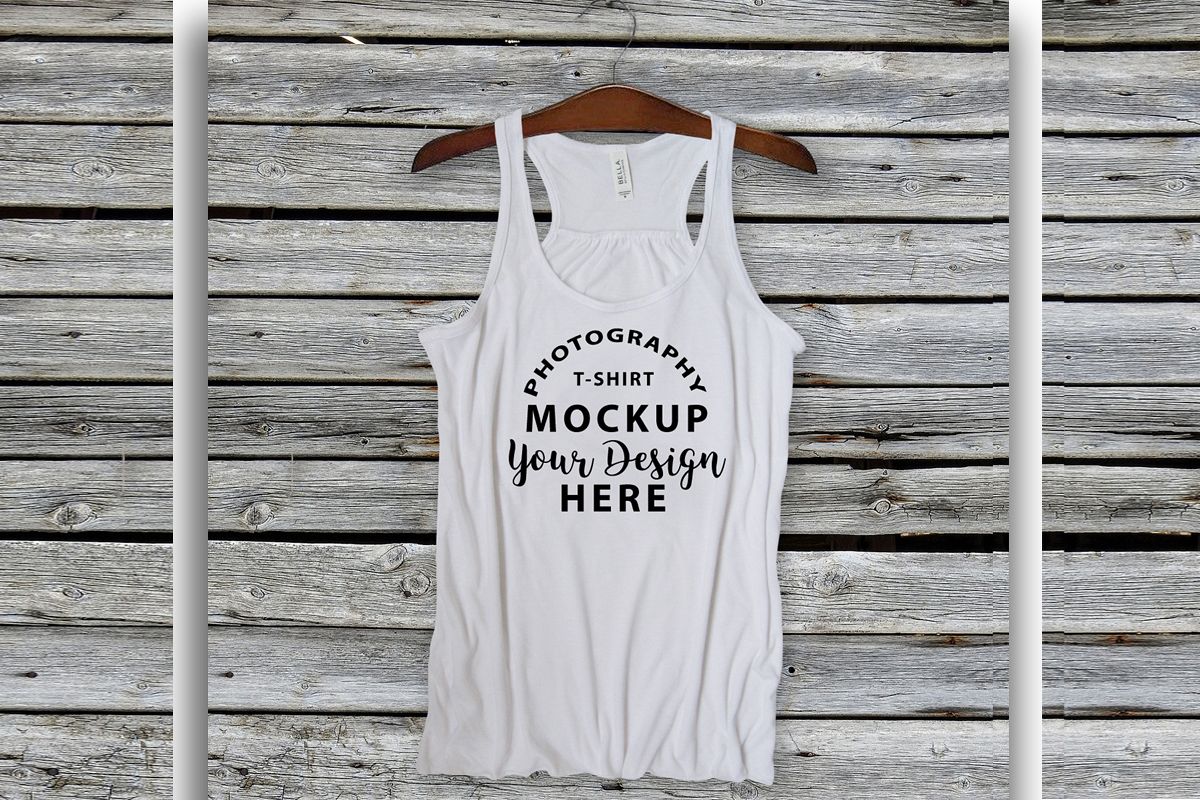 Bella Canvas 8800 tank top mock-up color WHITE example image 1