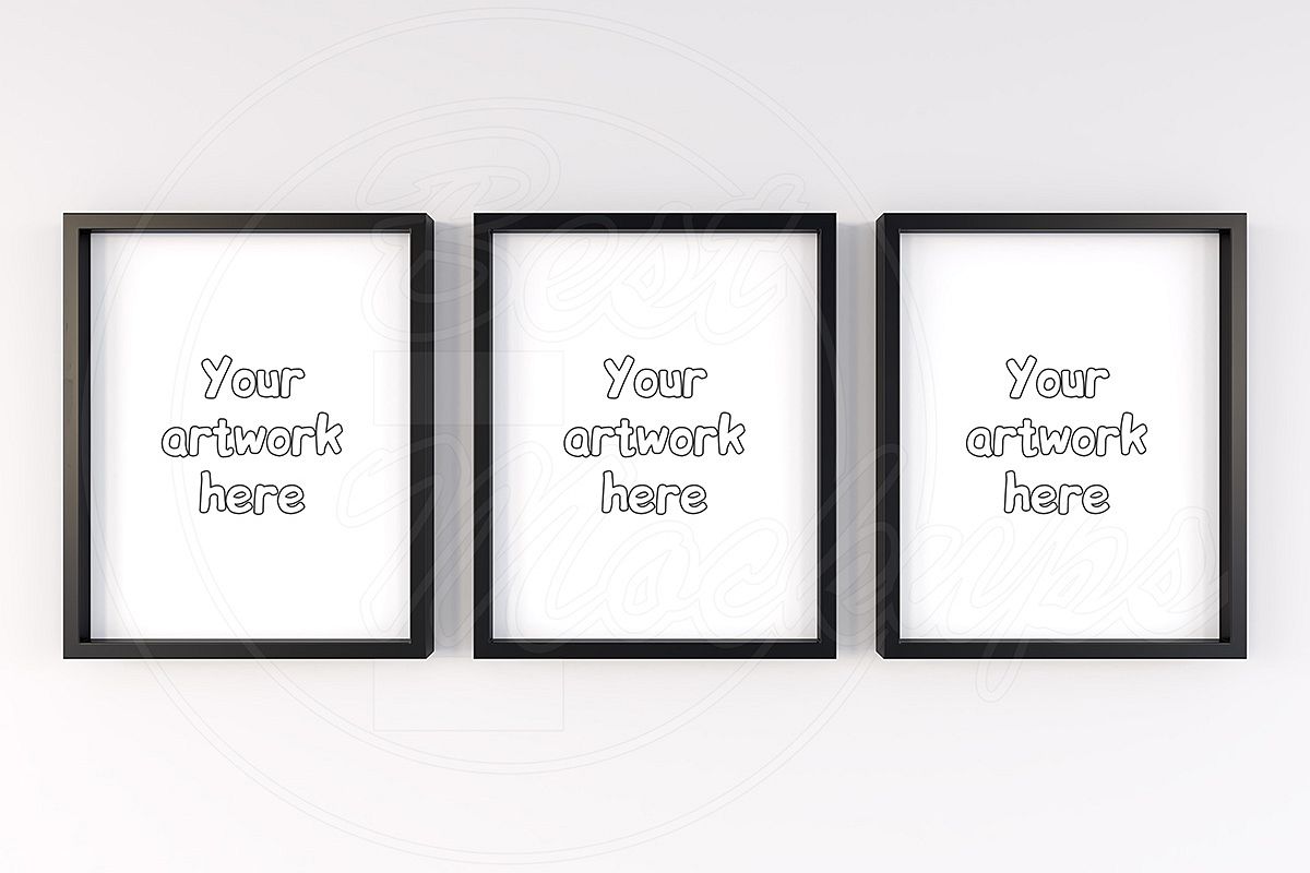 Triple set scandinavian mockup frame example image 1