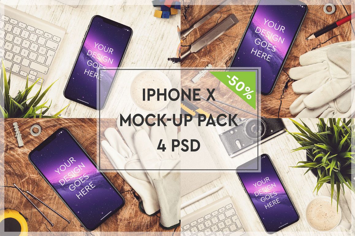 Apple iPhone X Mock-up Pack #5 example image 1
