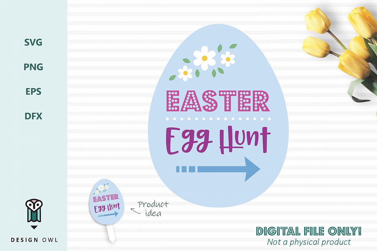 Easter egg hunt sign - Easter SVG cut file example image 1
