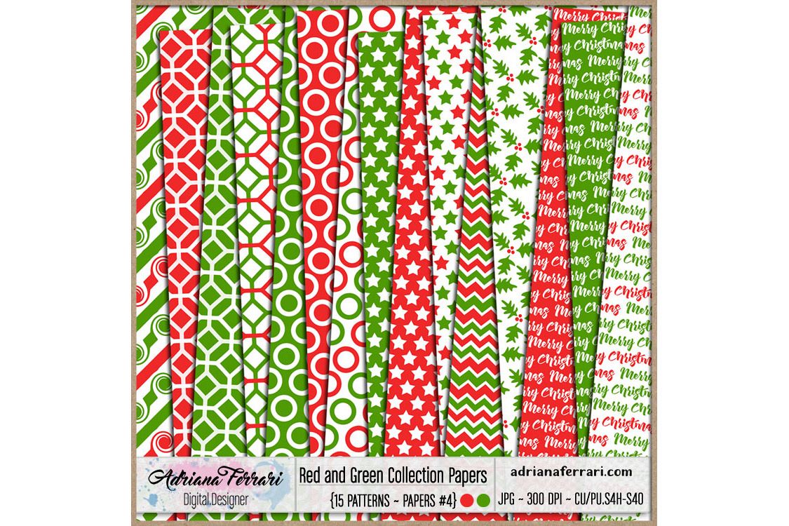 Red and Green Collection Papers 4 example image 1