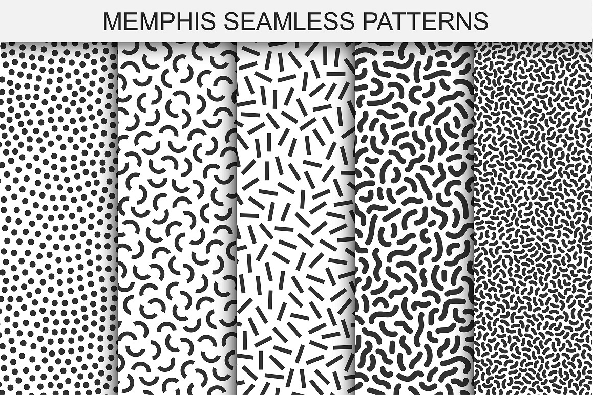 Memphis seamless patterns. Swatches example image 1