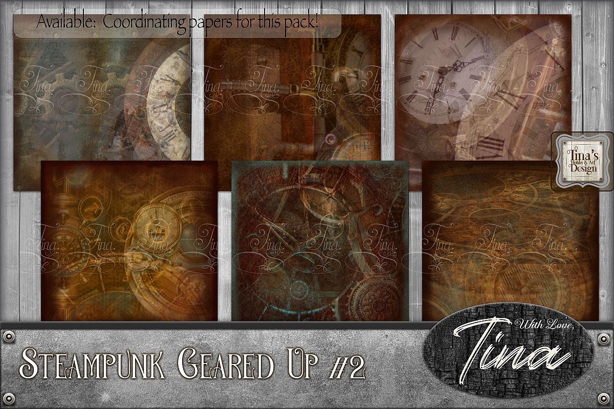 Steampunk Geared Up Gears Clocks Grunge 092918GU2 example image 1