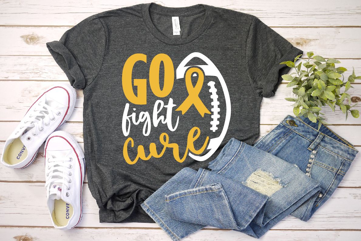 Childhood Cancer svg, Go fight cure svg, example image 1