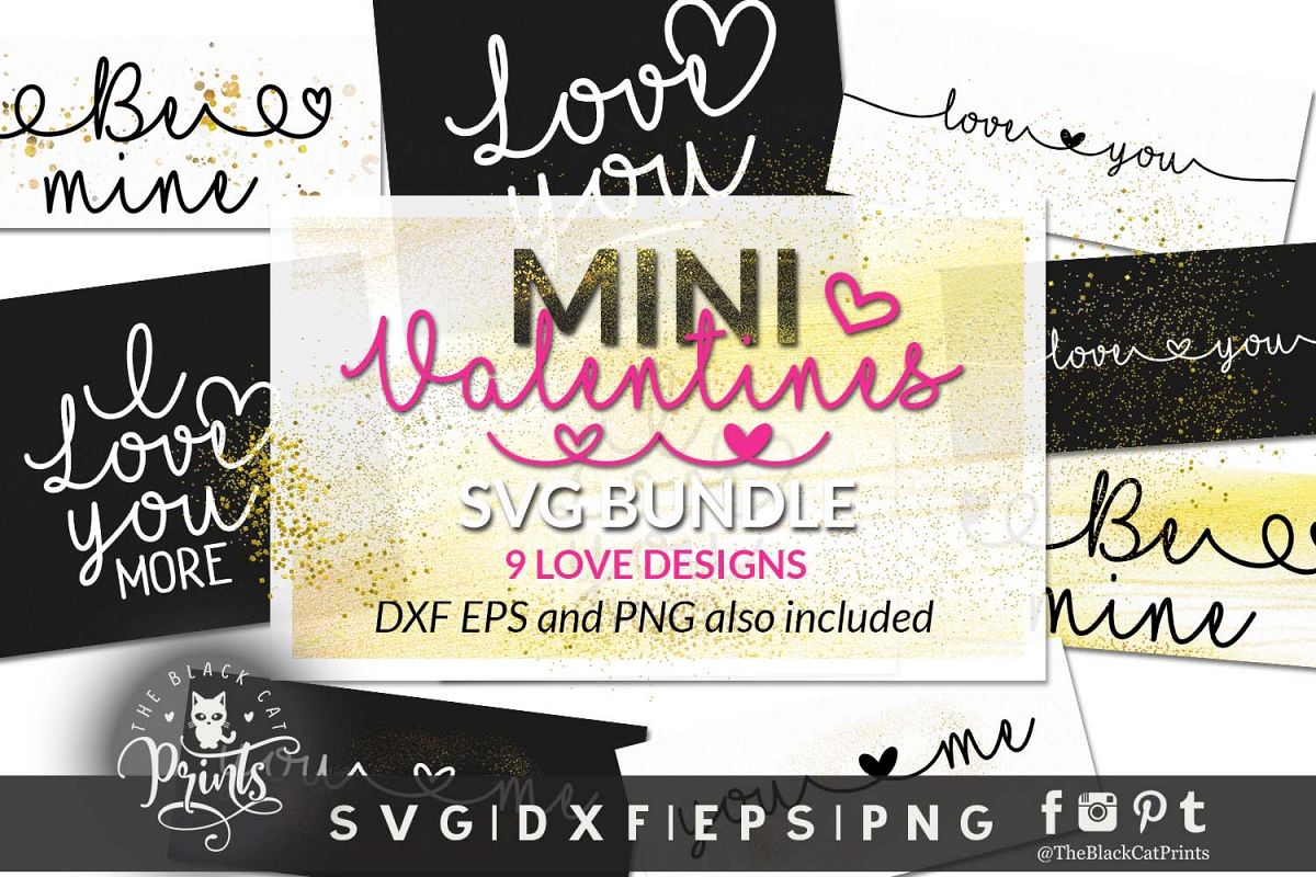 Mini Valentines bundle SVG DXF EPS PNG example image 1