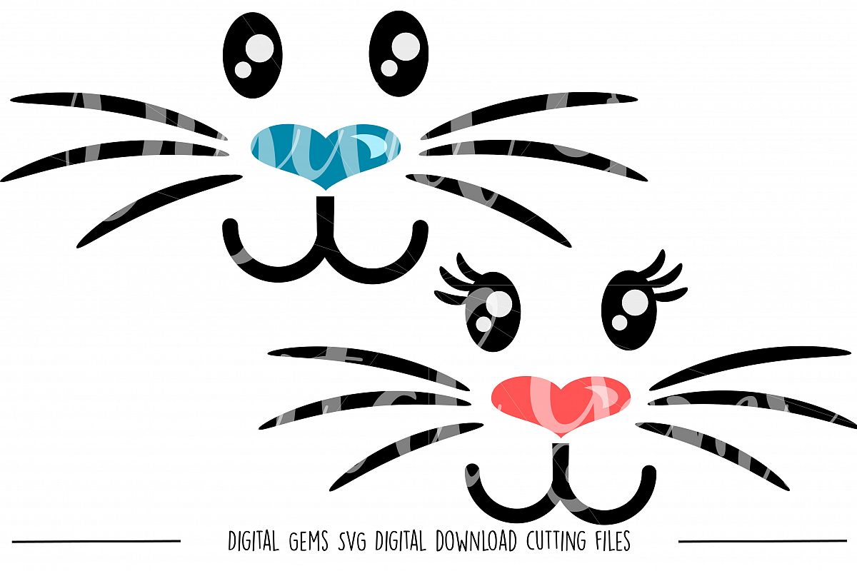 Rabbit Faces SVG / PNG / EPS / DXF Files example image 1