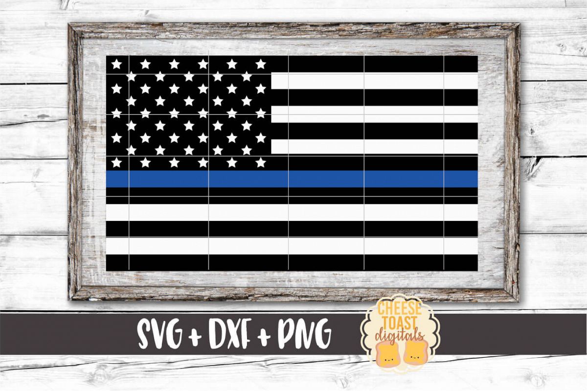 Thin Blue Line US Flag - Police Officer SVG PNG DXF Cut ...