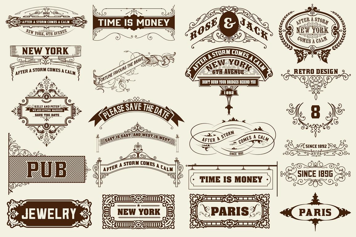 Pack of Labels and banners example image 1