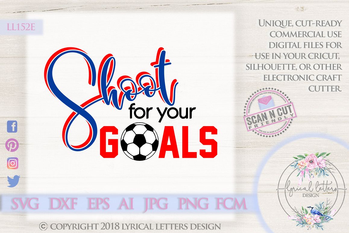 Shoot for your Goals UK British Football SVG DXF LL152E example image 1