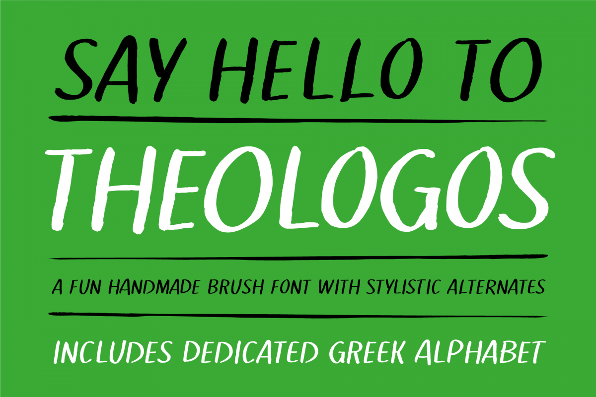 Theologos handmade brush font example image 1