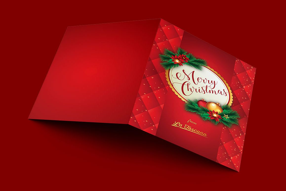 Red Christmas Card Template example image 1