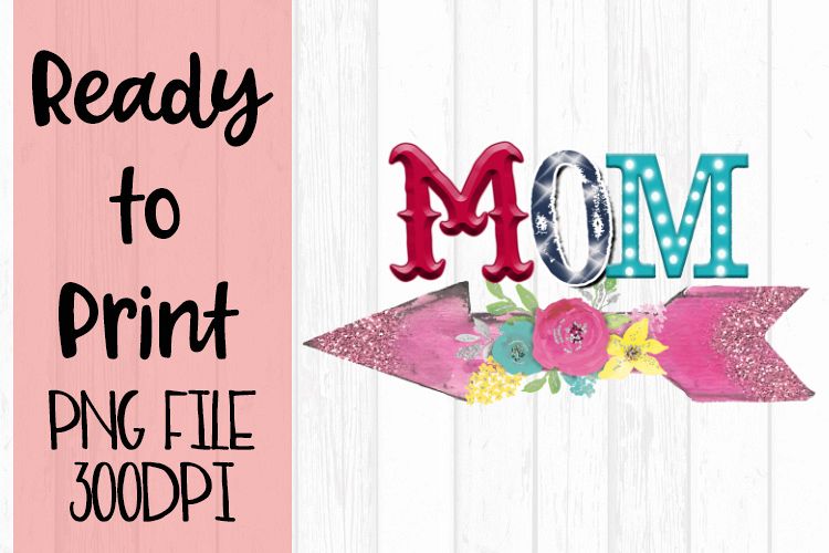 Mom Funky Arrow Ready to Print example image 1
